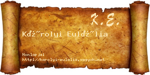 Károlyi Eulália névjegykártya